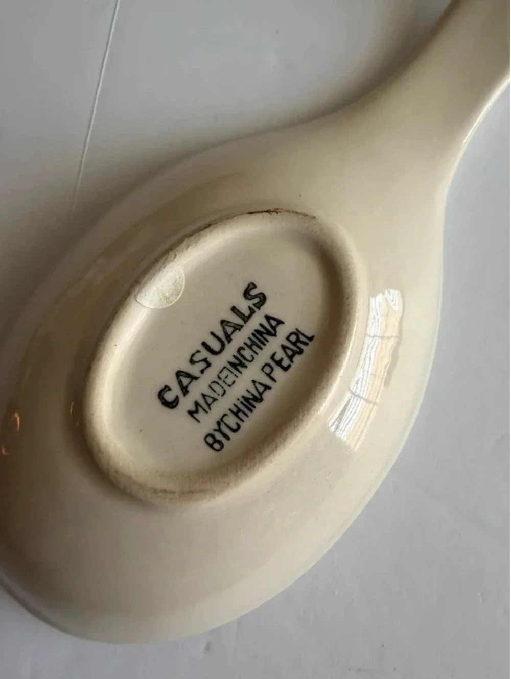 Vintage China Pearl Casuals Apple Spoon Rest Ceramic Farmhouse